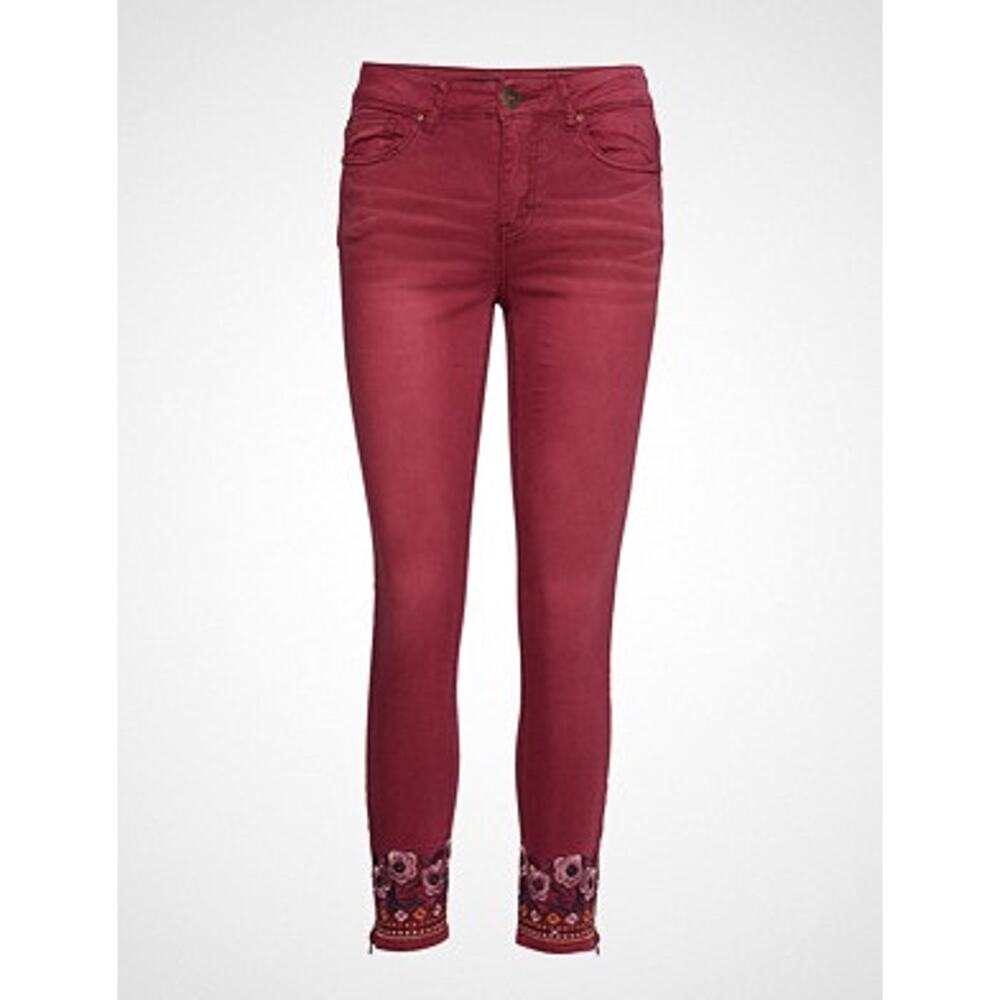 DESIGUAL NWT $145 Miami Colors Skinny Embroidered Embellished Pant Size US 0